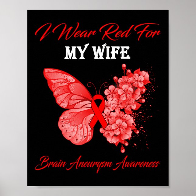 I Bära Red for My Maka Brain Aneurysm Awareness Poster (Framsidan)