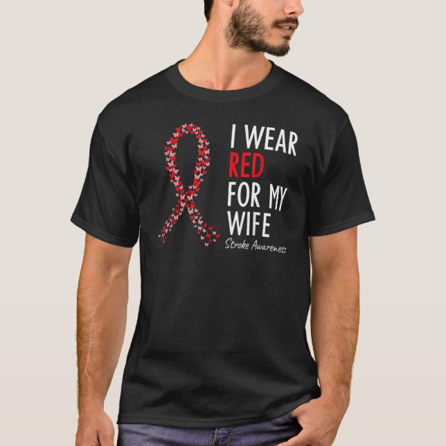 I Bära Red for My Maka Stroke Awareness Survivor W T Shirt (Framsida)