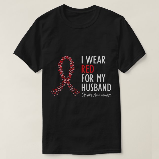 I Bära Red for My Make Stroke Awareness Survivo T Shirt (Design framsida)