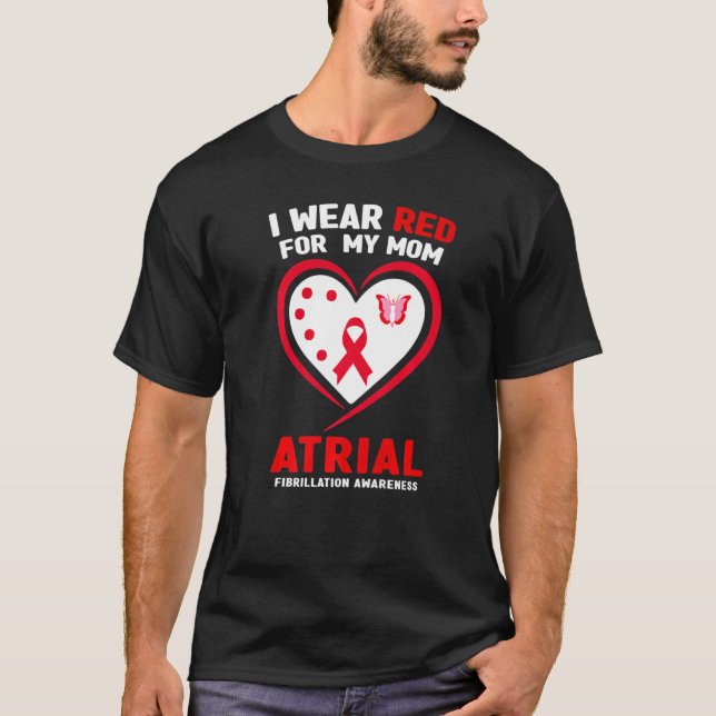 I Bära Red for My Mamma Aprovbrillation Awarenes T Shirt (Framsida)