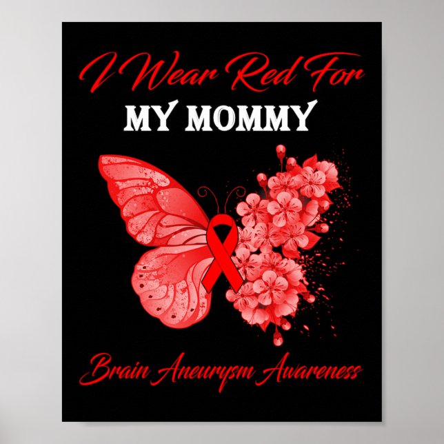 I Bära Red for My Mamma Brain Aneurysm Awareness Poster (Framsidan)