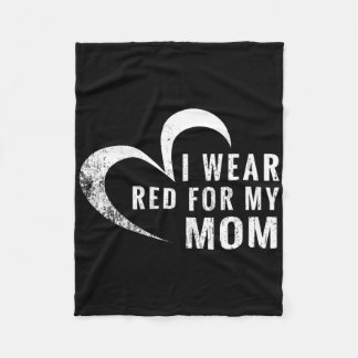 I Bära Red for My Mamma Heart Disease Awareness Su Fleecefilt