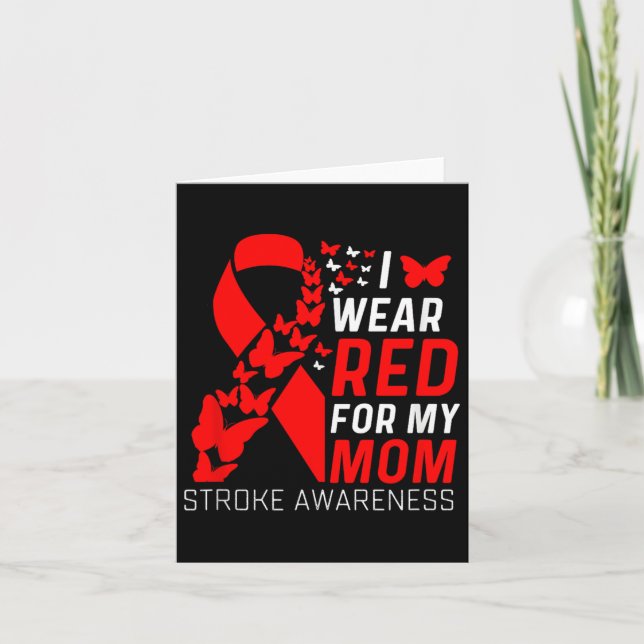 I Bära Red for My Mammor Stroke Awareness Survivor Kort (Framsida)