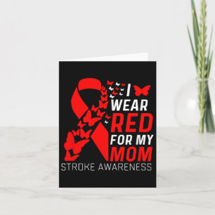 I Bära Red for My Mammor Stroke Awareness Survivor Kort
