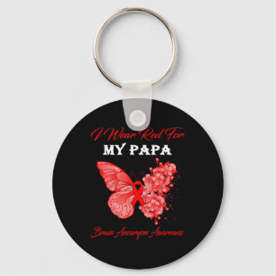 I Bära Red for My Pappa Brain Aneurysm Awareness Nyckelring