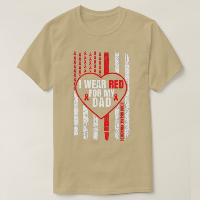I Bära Red for My Pappa Heart Disease Awareness CH T Shirt (Design framsida)