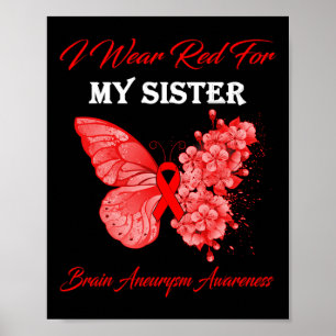 I Bära Red for my syster Brain Aneurysm Awareness Poster