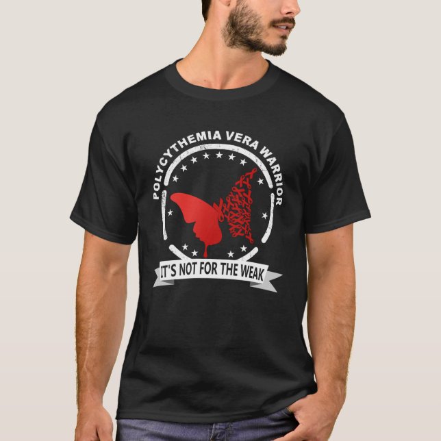 I Bära Red for Polycythemia Vera Awareness Warrior T Shirt (Framsida)