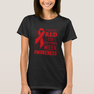 I Bära Red for Red Ribbon Week Awareness Drug Free T Shirt
