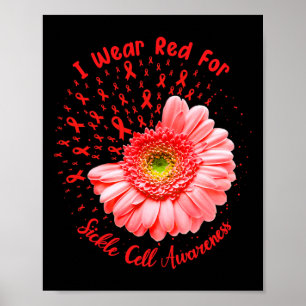 I Bära Red for Sickle Cell Awareness Fighter Survi Poster