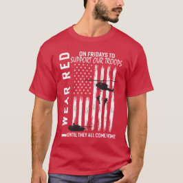 I Bära Red on Fredag Military Veteran Support T Shirt