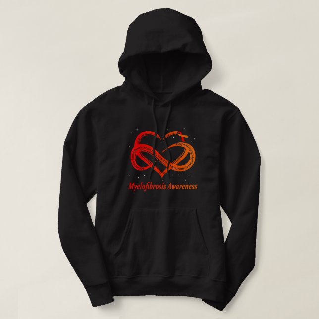 I Bära Red & Orange for Myelofibrosis Awareness Wa Hoodie (Design framsida)
