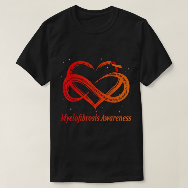 I Bära Red & Orange for Myelofibrosis Awareness Wa T Shirt (Design framsida)