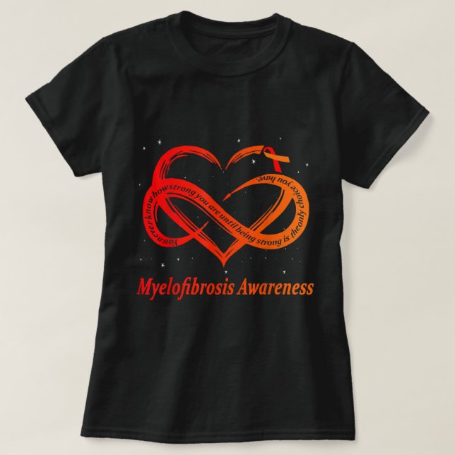 I Bära Red & Orange for Myelofibrosis Awareness Wa T Shirt (Design framsida)