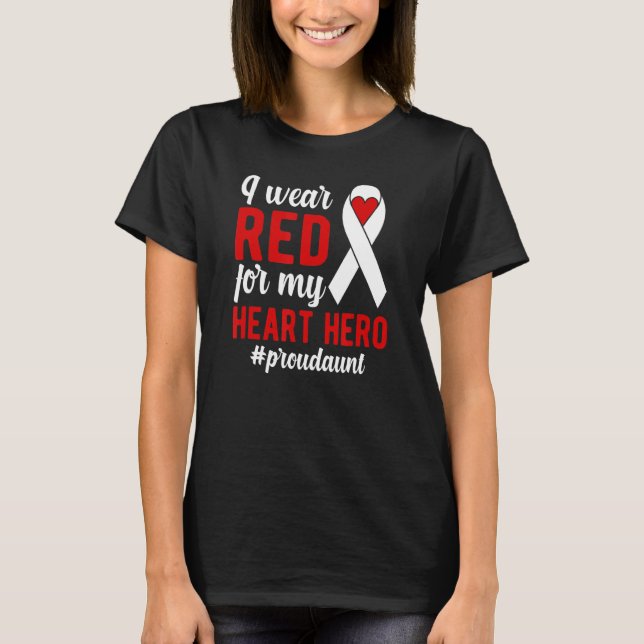 I Bära Red Proud CHD Warrior Auntie CHD Awareness T Shirt (Framsida)