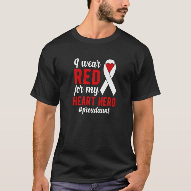 I Bära Red Proud CHD Warrior Auntie CHD Awareness T Shirt (Framsida)
