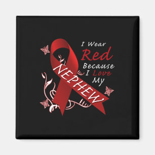 I Bära Red Ribbon Heart Disease Awareness Magnet