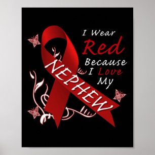 I Bära Red Ribbon Heart Disease Awareness Poster