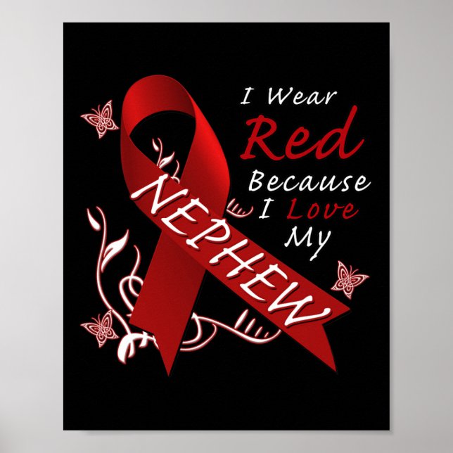 I Bära Red Ribbon Heart Disease Awareness Poster (Framsidan)