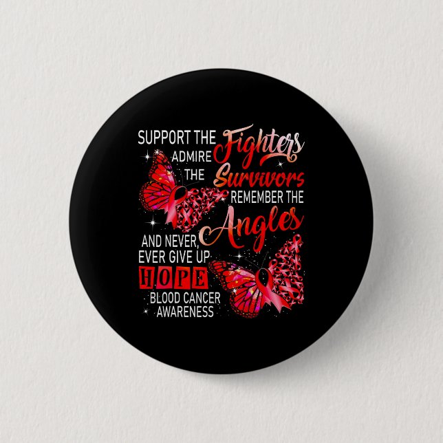 I Bära Red Support the Fighters Blood Cancer Medve Knapp (Framsida)