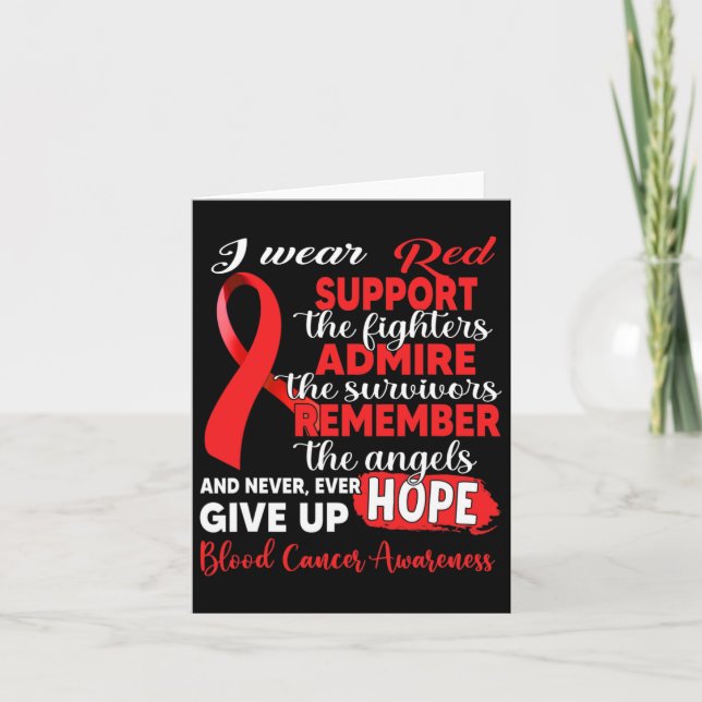 I Bära Red Support the Fighters Blood Cancer Medve Kort (Framsida)