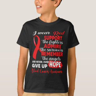 I Bära Red Support the Fighters Blood Cancer Medve T Shirt