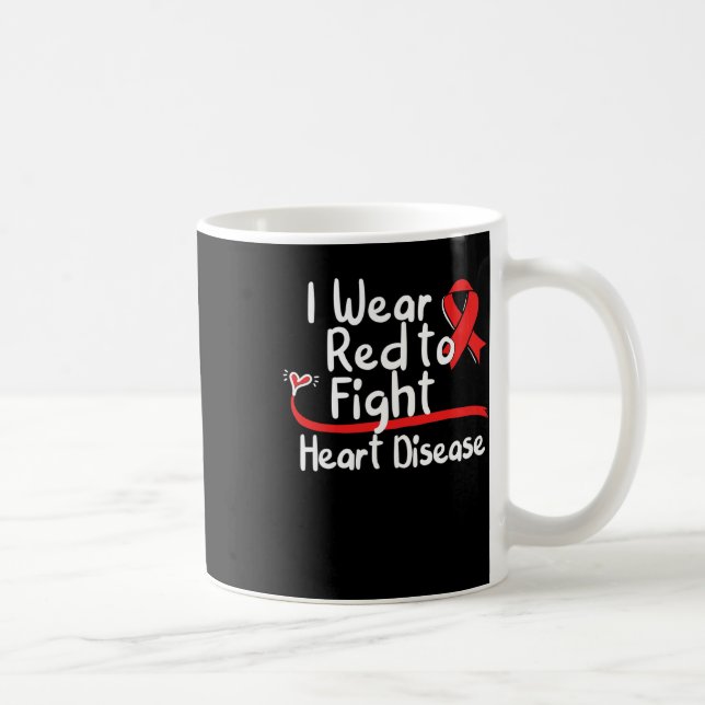 I Bära Red to Fight Heart Disease Awareness Mamma  Kaffemugg (Höger)