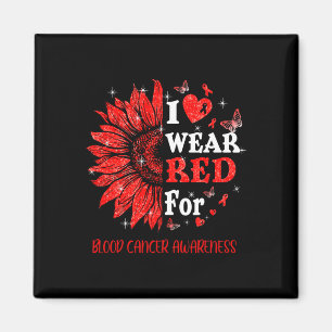 I bära Red Twinkle Heart Solros Blood Cancer Aw Magnet
