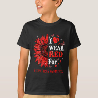 I bära Red Twinkle Heart Solros Blood Cancer Aw T Shirt