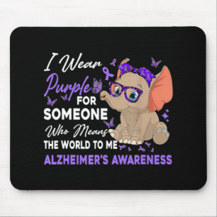 I Bära Ribbon Lila Elephant Cute Alzheimers's Awa Musmatta