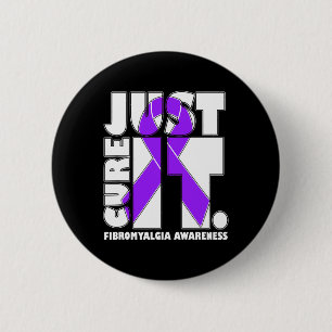 I Bära Ribbon Lila Fibromyalgia Awareness Knapp