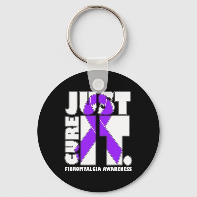 I Bära Ribbon Lila Fibromyalgia Awareness Nyckelring (Framsida)