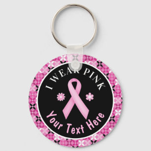 I Bära Rosa Breast Cancer Awareness Blommigt Keych Nyckelring