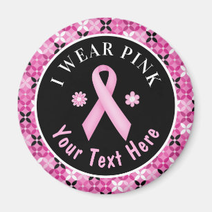 I Bära Rosa Breast Cancer Awareness Blommigt Magne Magnet