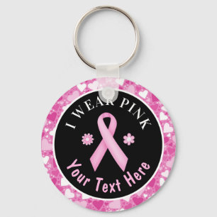 I Bära Rosa Breast Cancer Awareness Hearts Keychai Nyckelring