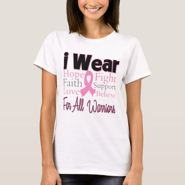 I Bära Rosa Collage for All Warriers Breast Cancer Tee (Framsida)