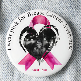 I Bära Rosa for Breast Cancer Awareness Photo Knapp