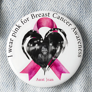 I Bära Rosa for Breast Cancer Awareness Photo Knapp