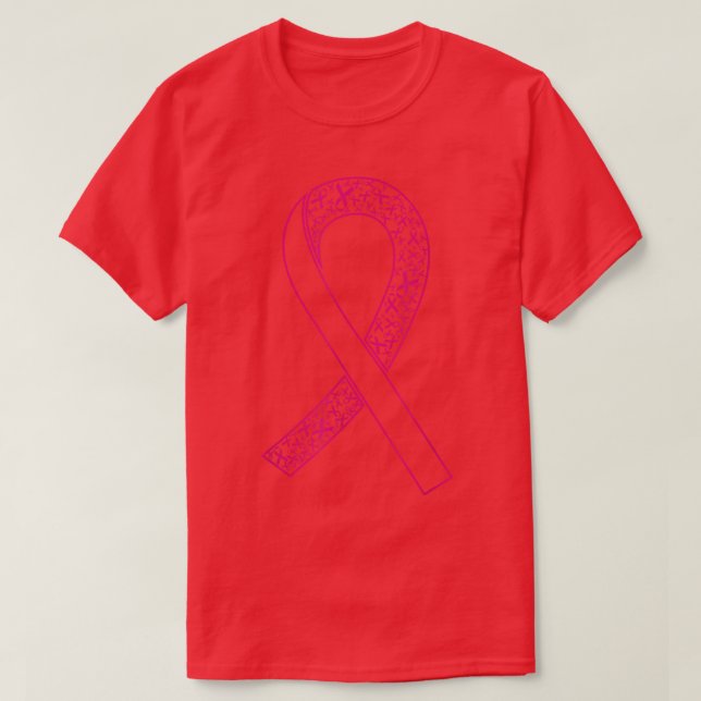 I Bära Rosa for Breast Cancer Awareness Ribbon Pin T Shirt (Design framsida)