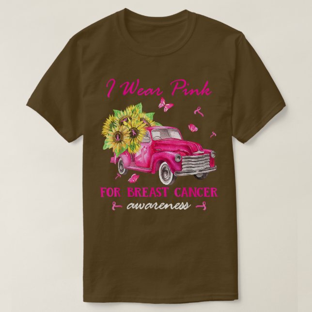 I Bära Rosa for Breast Cancer Awareness Solros T Shirt (Design framsida)