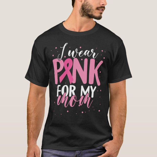 I Bära Rosa for Mamma Breast Cancer Awareness Mont T Shirt (Framsida)