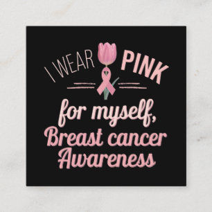 I Bära Rosa för mig - medvetenhet om bröstcancer Fyrkantigt Visitkort