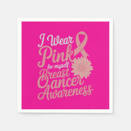 I Bära Rosa för mig - medvetenhet om bröstcancer Pappersservett