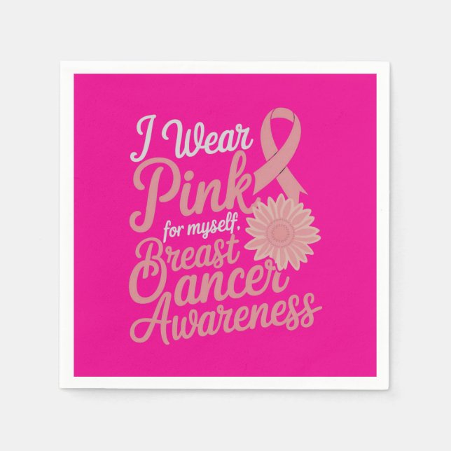 I Bära Rosa för mig - medvetenhet om bröstcancer Pappersservett (Framsidan)