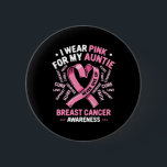 I Bära Rosa för min  bröstcancersjukdom Moster Med Knapp<br><div class="desc">I Bära Rosa för min amma bröstcancermånad Moster Awareness Month</div>