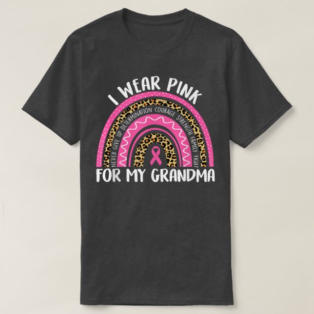 I bära Rosa för min farmor Regnbågscancer A T Shirt (Design framsida)