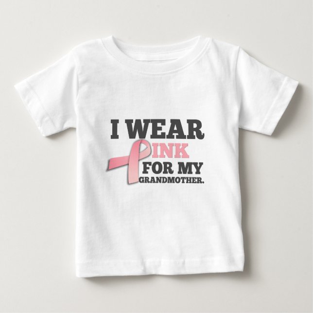 I BÄRA ROSA FÖR MIN GRANDMOTHER Breast Cancer T-shirt (Framsida)