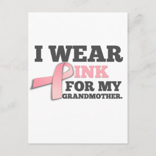 I BÄRA ROSA FÖR MIN GRANDMOTHER Breast Cancer Vykort