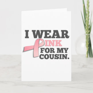 I BÄRA ROSA FÖR MIN KUSINA Bröstcancermedvetenhet Kort