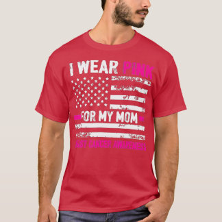 I Bära Rosa för min Mamma-amerikanska Flagga bröst T Shirt